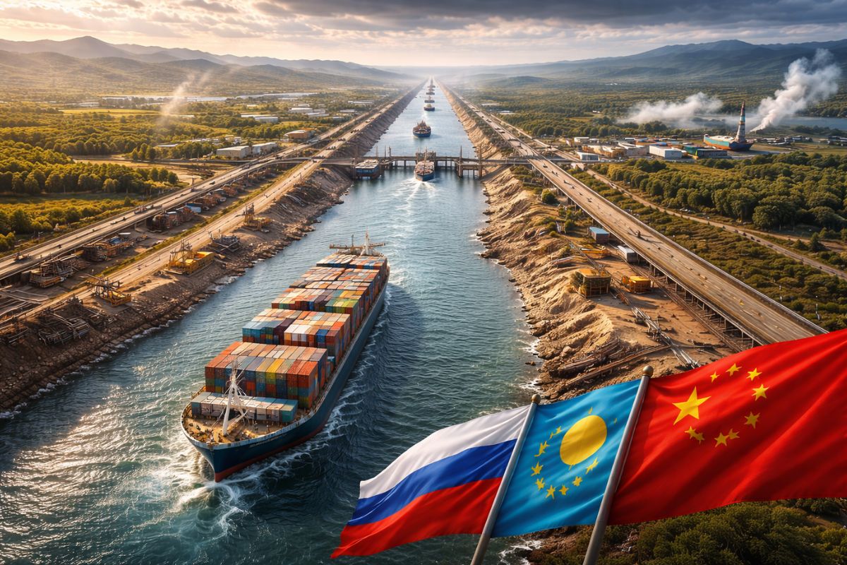 canal de 700 km entre Cáspio e Mar Negro recoloca Rússia e Cazaquistão no centro de uma disputa logística bilionária na Eurásia, cercada por desafios técnicos, políticos e ambientais.