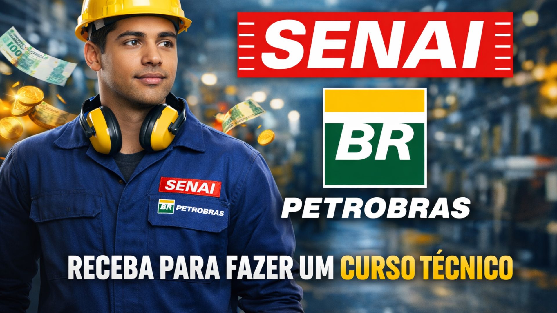 Senai e Petrobras abrem cursos técnicos gratuitos com bolsa mensal de até R$ 800, certificado do MEC e vagas limitadas previstas para 2026.v