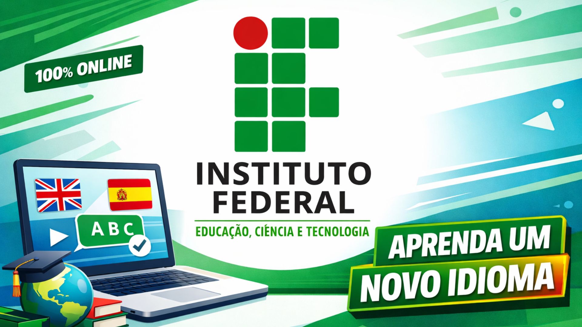 IFS abre 240 vagas em cursos EAD gratuitos de inglês e espanhol, com 160 horas, sem prova e seleção por sorteio eletrônico em 2026.
