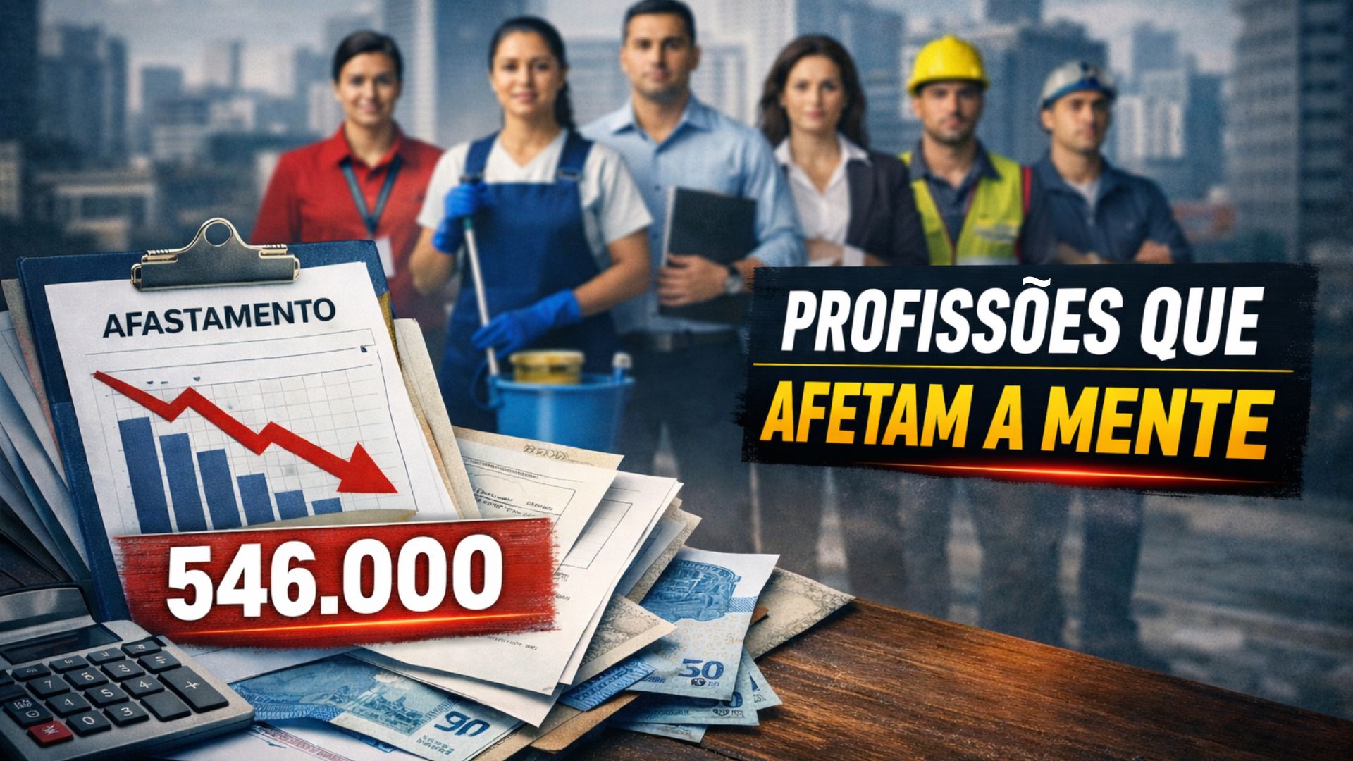 Brasil registra mais de 546 mil afastamentos por transtornos mentais em 2025. Vendedores e faxineiros lideram; impacto pode chegar a R$ 4 bi.