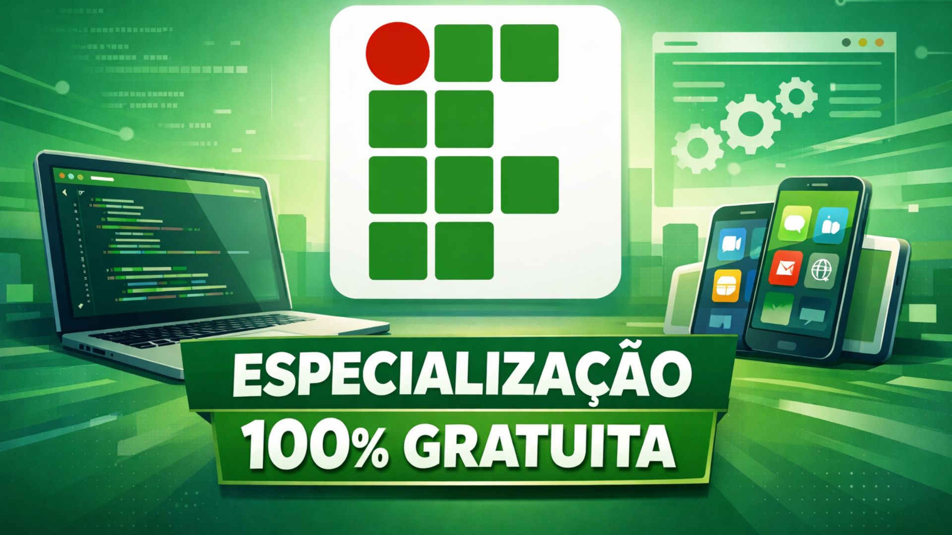 IFSP abre 50 vagas em especialização gratuita 100% online em desenvolvimento web e mobile, com sorteio, 360 horas e início em março de 2026.