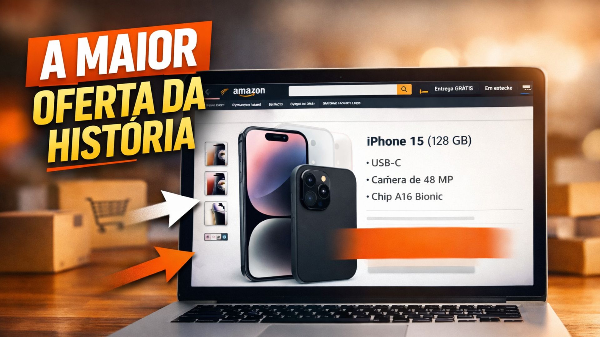iPhone 15 de 128 GB atinge R$ 3.681 na Amazon, com USB-C, chip A16 Bionic, câmera de 48 MP e recursos que o colocam na disputa com intermediários.
