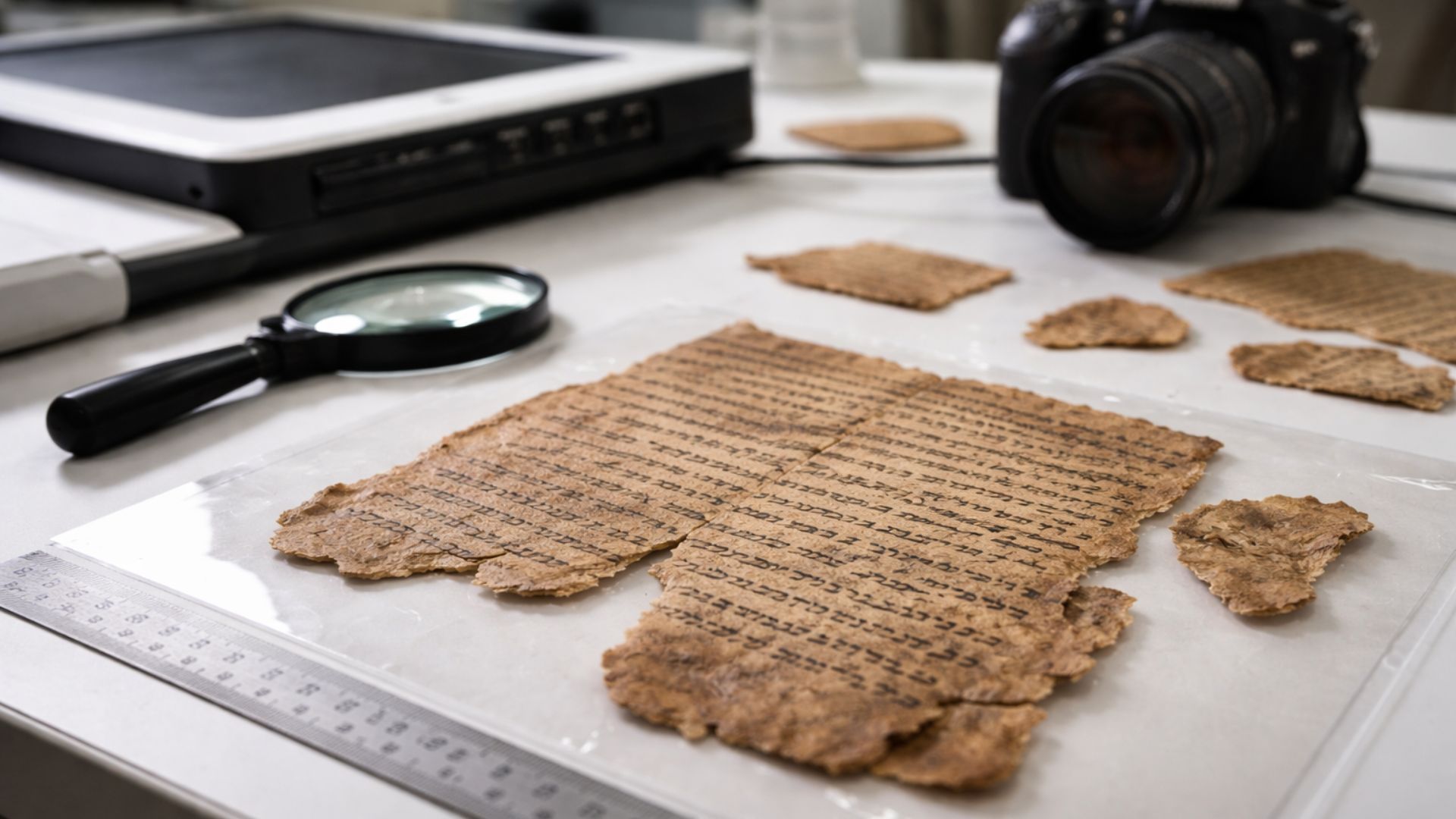 IA e carbono-14 estão refinando a datação dos Manuscritos do Mar Morto e sugerindo datas mais antigas para parte dos fragmentos.