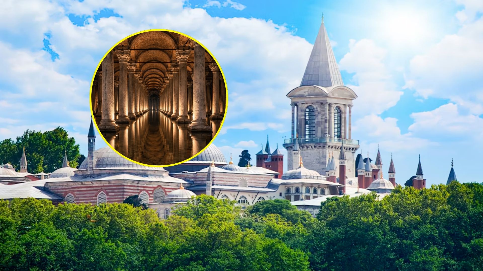 Cisterna da Basílica, em Istambul, guarda 336 colunas e 80 mil m³ de água, revelando a engenharia bizantina oculta sob a cidade.