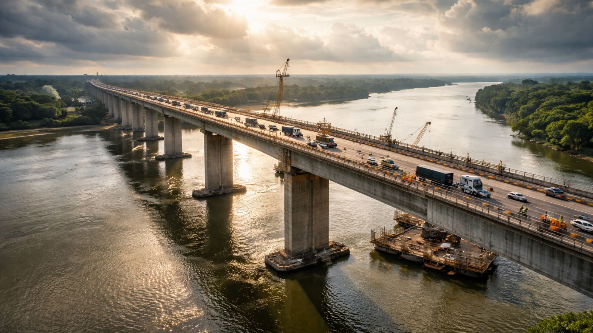 Ponte sobre o Rio Ibicuí na BR-293 atinge 80% de execução com investimento de R$ 15,7 milhões, segundo o DNIT. Veja detalhes da obra.