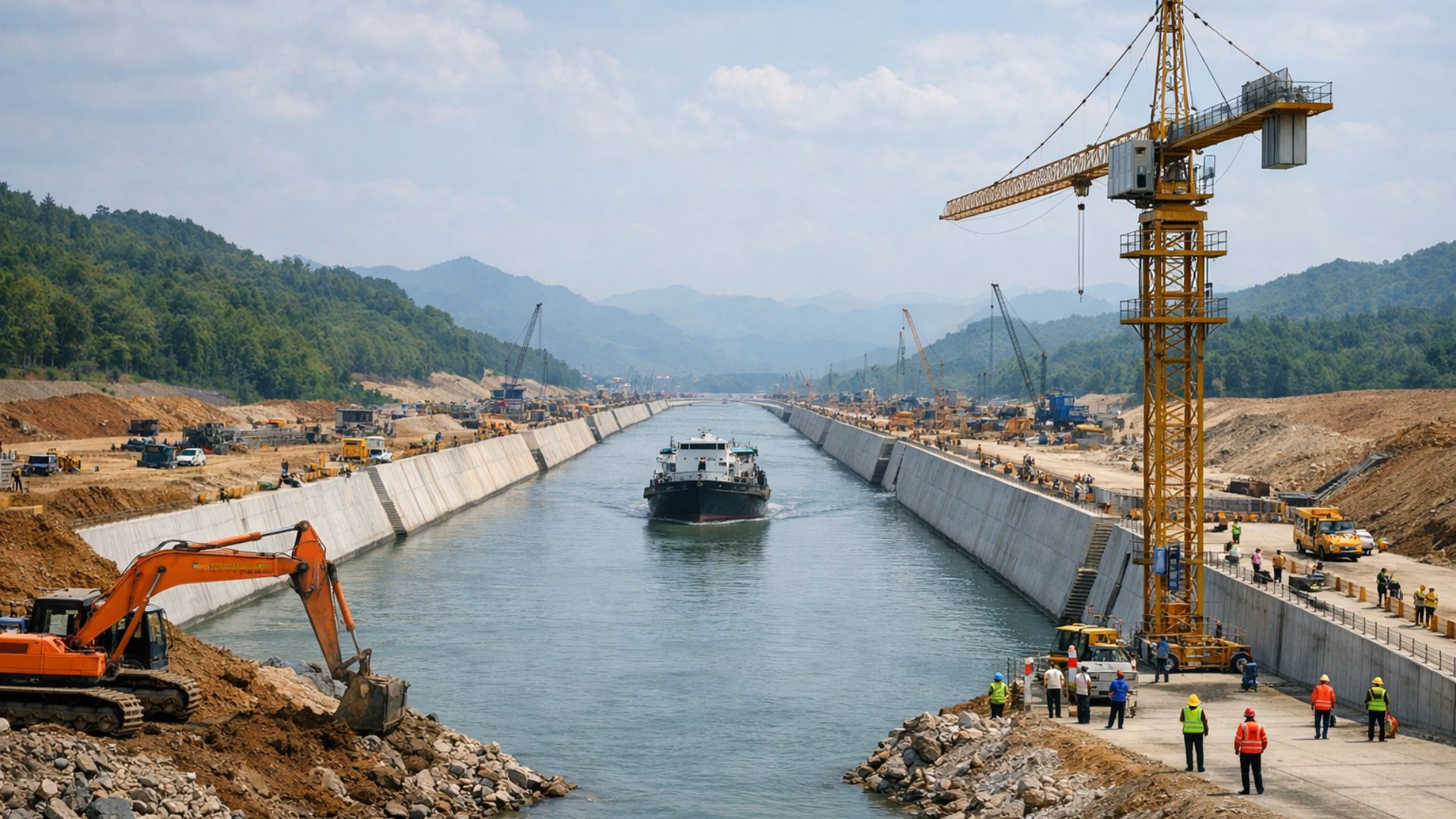 China planeja investir US$ 32 bilhões em megacanais de 3.200 km para ampliar comércio com a Asia e integrar o interior ao mar.