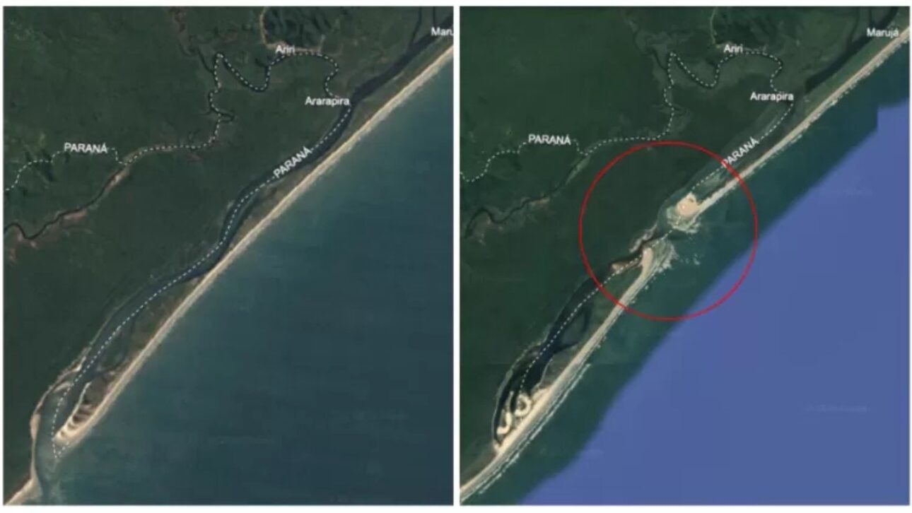 Erosión en el Estrecho del Melón puede romper franja de arena y aislar parte de la Isla del Cardoso entre 2032 y 2034, formando nueva isla en la costa de SP.