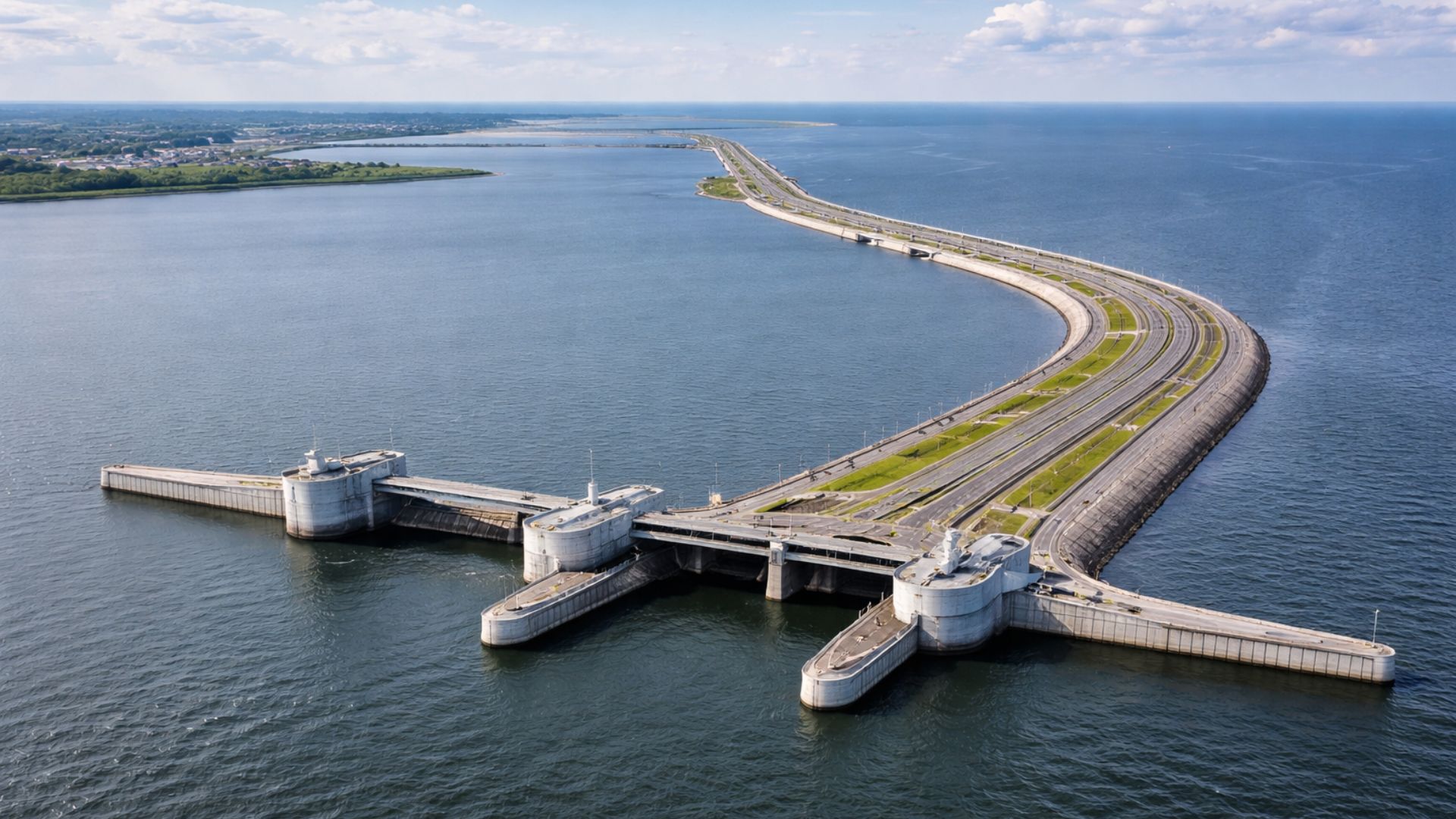 Barreira de 25 km fecha o Golfo da Finlândia e protege São Petersburgo contra enchentes com comportas e túnel subaquático.
