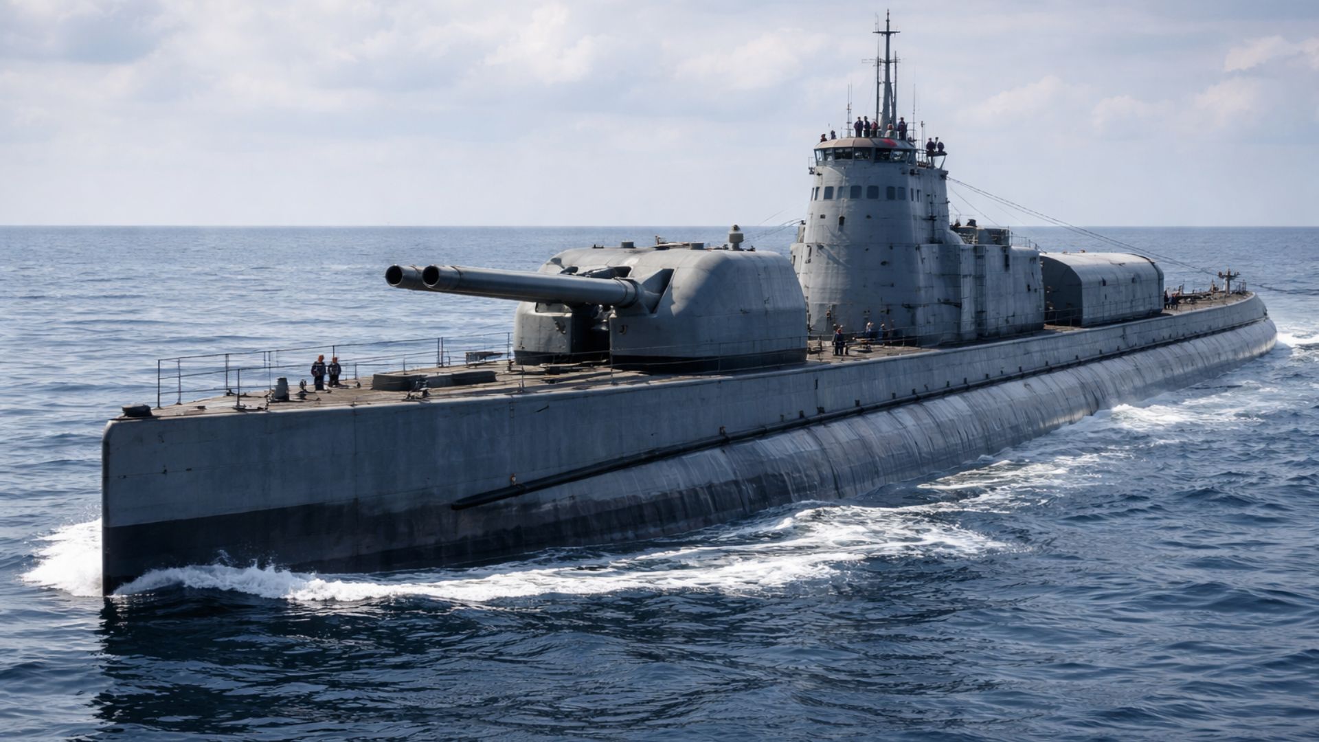 Submarino francês Surcouf combinava canhões de 203 mm, avião em hangar estanque e torpedos antes de desaparecer em 1942 no Caribe.
