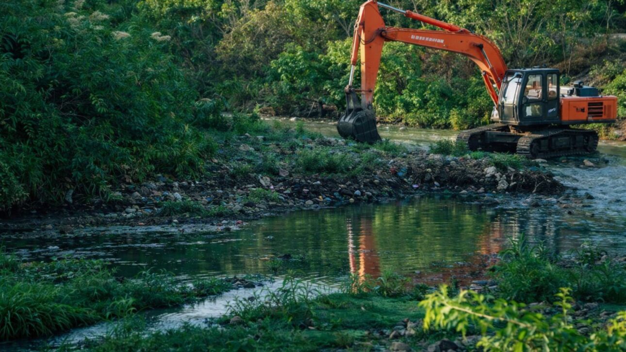 Operación en la India dragó 11 km del río Kham, eliminó 171 puntos de basura y desvió 5 millones de litros de aguas residuales por día.