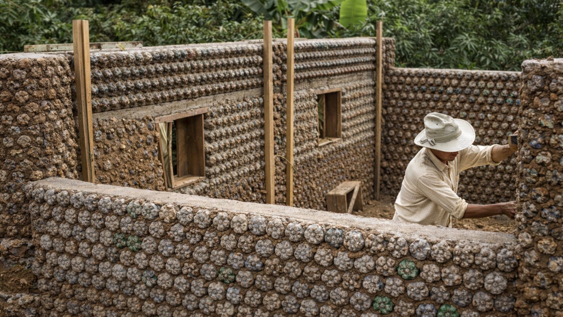 UFSC desenvolve Casa PET de 39 m² montada em 48 horas com painéis pré-fabricados e garrafas no núcleo estrutural.