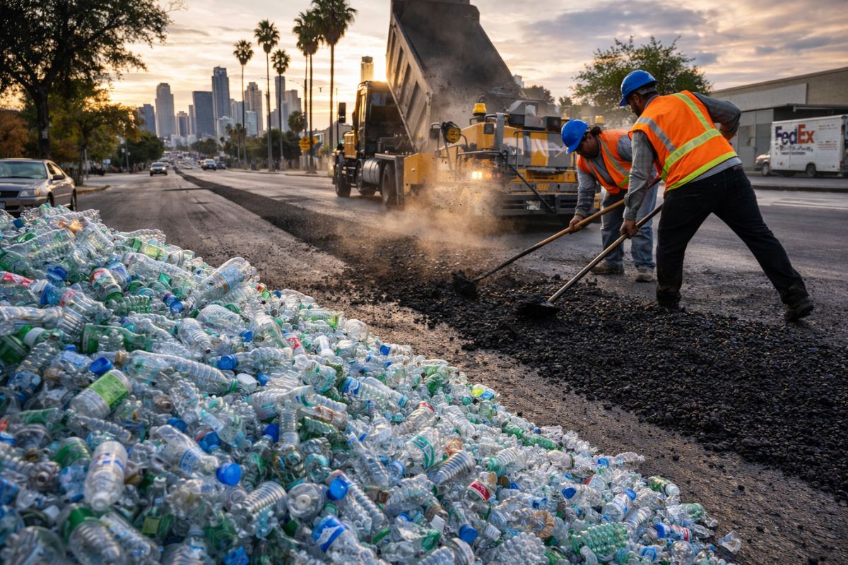 Los Angeles testa plástico reciclado em ruas e pavimento de asfalto, apostando em mais durabilidade para a malha urbana.