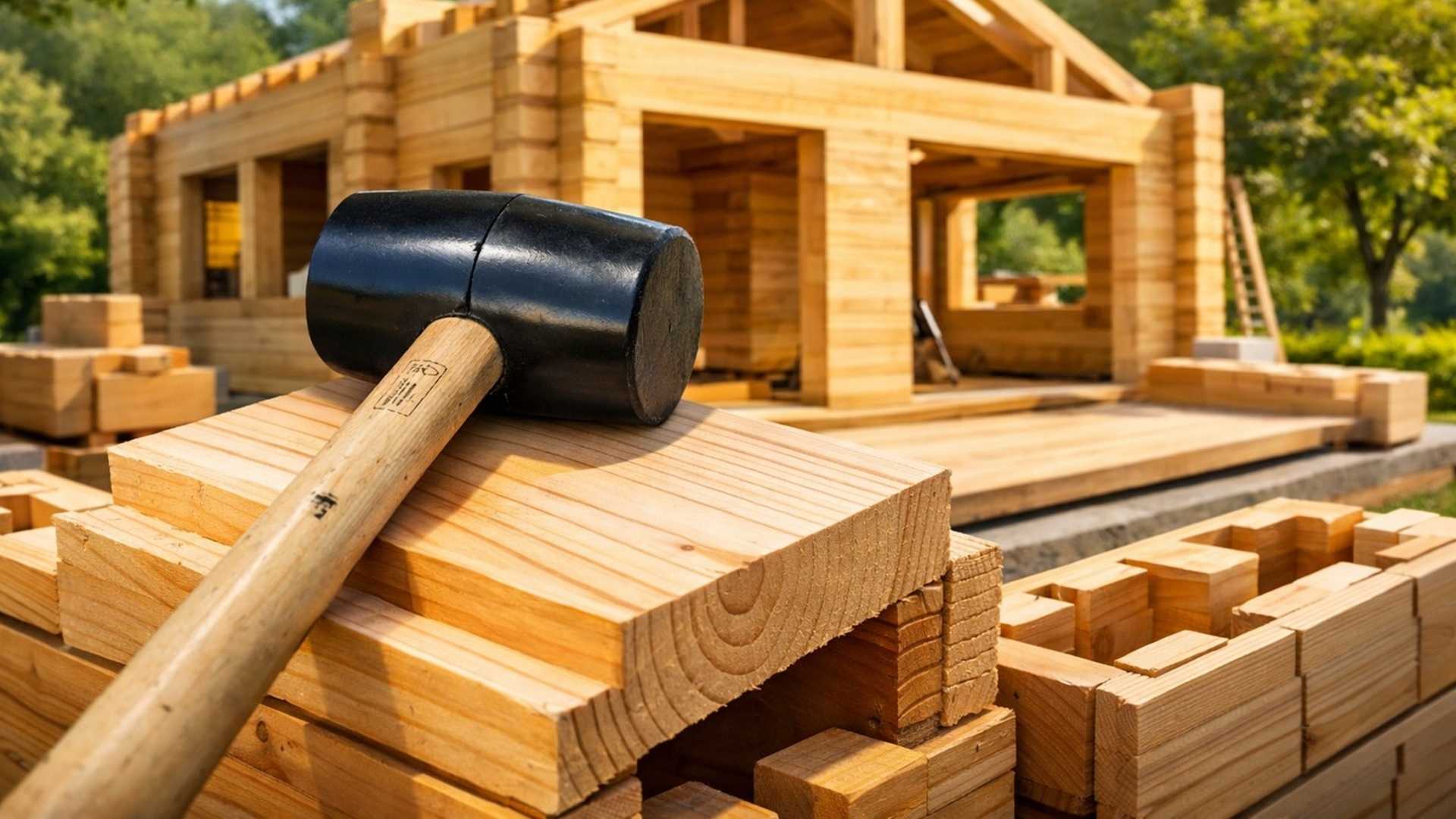 Tecnologia permite construir uma casa com peças de madeira encaixáveis sem cimento, usando montagem seca e blocos estruturais modulares.