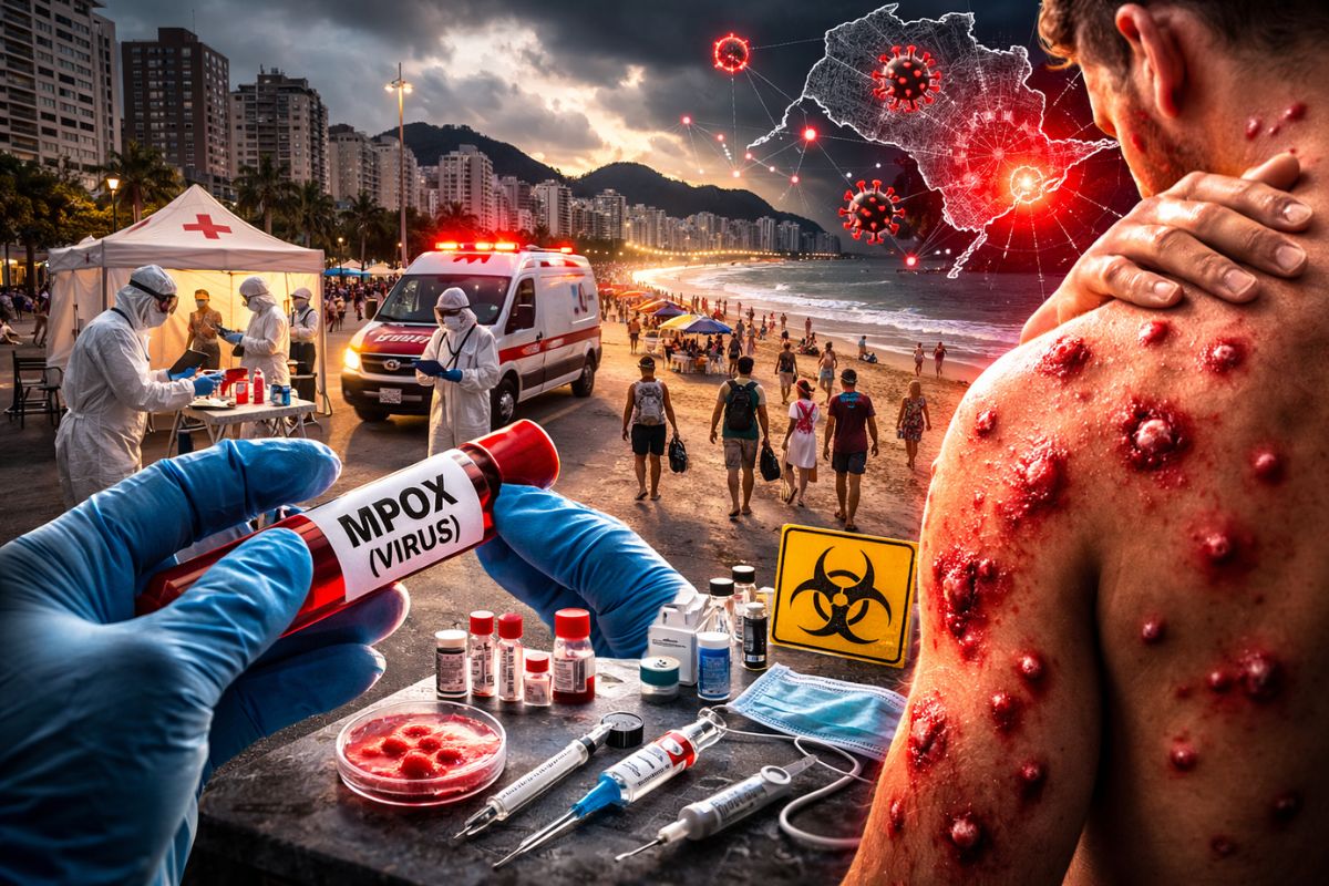 mpox em SP: casos de mpox em Santos, sintomas de mpox, contato direto e isolamento imediato na suspeita. Saiba quando se afastar.