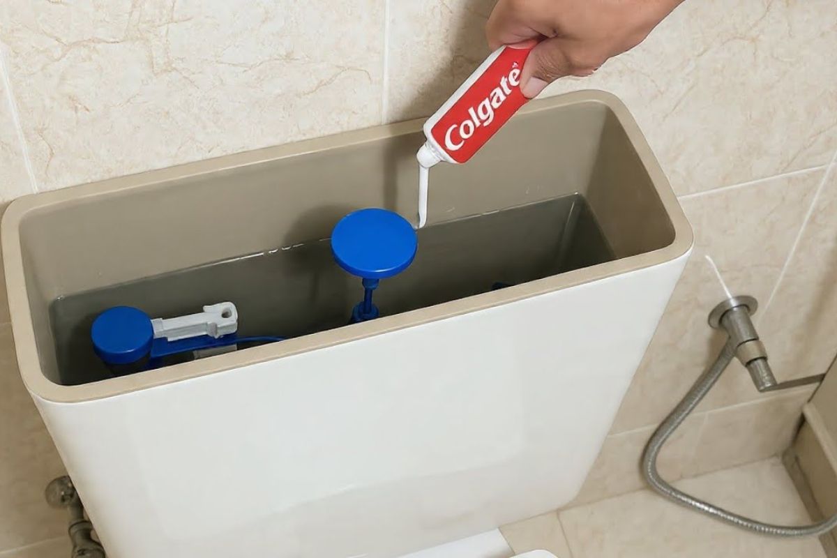 Creme dental na descarga promete limpar vaso sanitário, mas pode causar entupimento na tubulação; entenda se o truque realmente funciona.