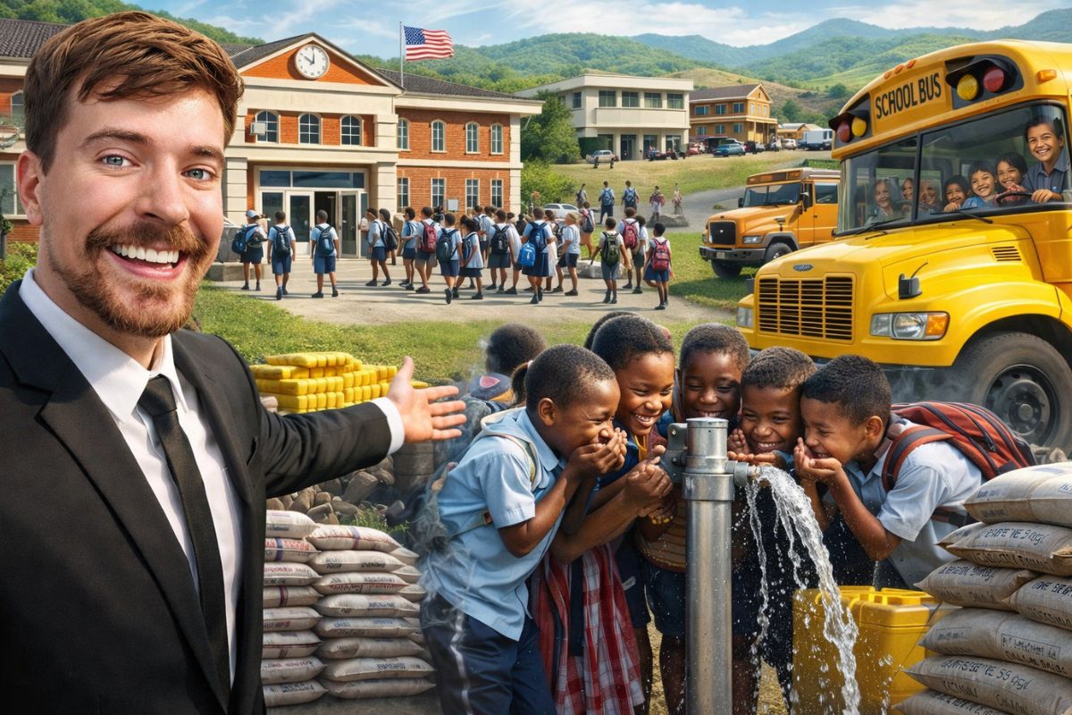 10 escolas com água potável e almoço grátis, mais ônibus escolar, miram reduzir trabalho infantil e manter crianças na sala de aula.