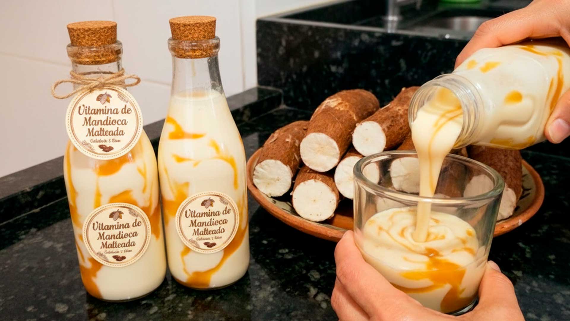 Mulher transforma mandioca em vitamina na garrafa gourmet, vende cada uma por R$ 6 a R$ 8 e mostra como fazer até R$ 32 de lucro por dia com menos de R$ 50