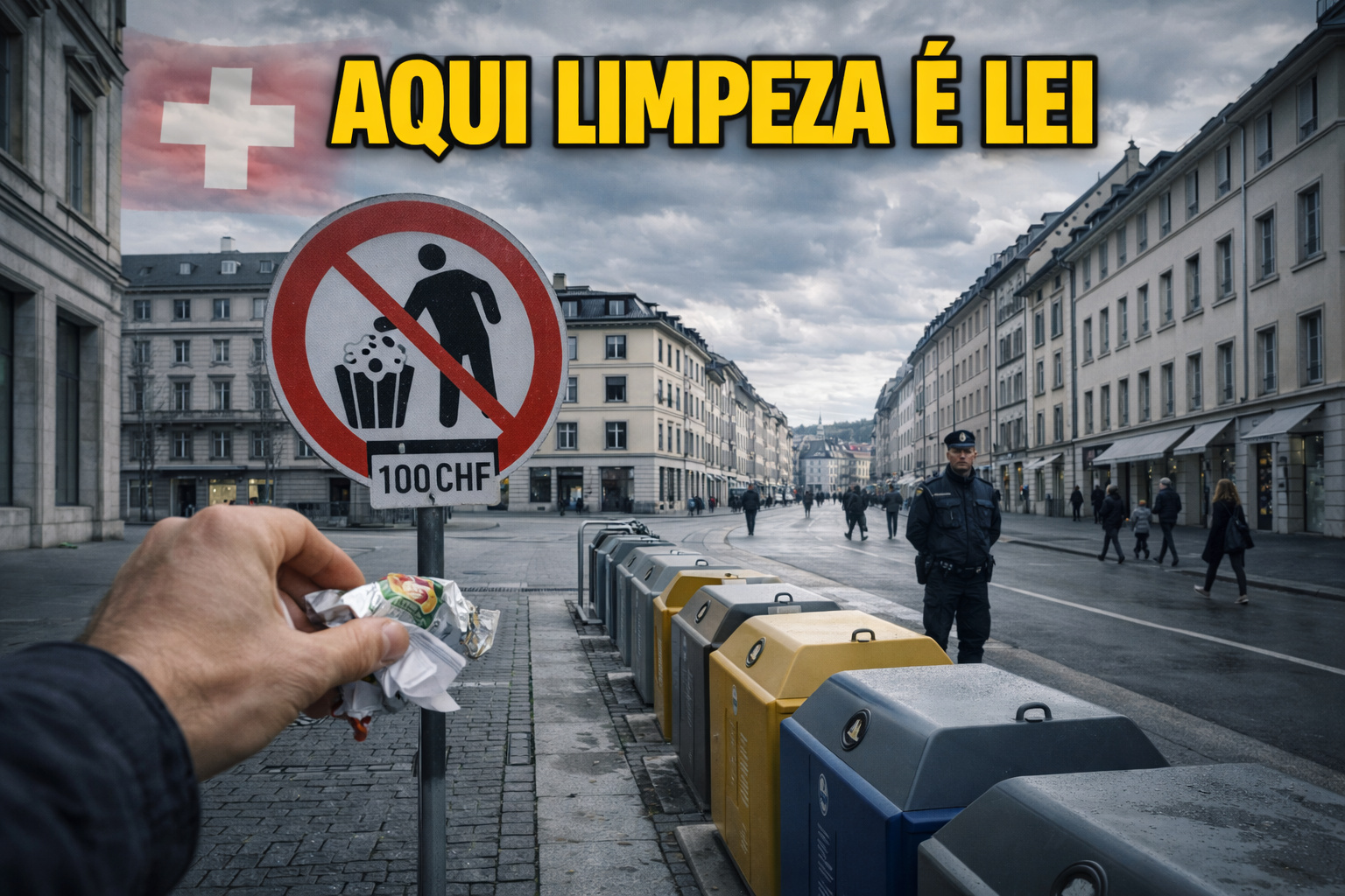 Por que a Suíça, um dos países mais organizados da Europa, aplica multas de até 300 francos para lixo jogado na rua, impõe silêncio obrigatório à noite, fiscaliza reciclagem doméstica e mantém uma cultura urbana tão disciplinada que transforma limpeza em dever coletivo e regra social inegociável