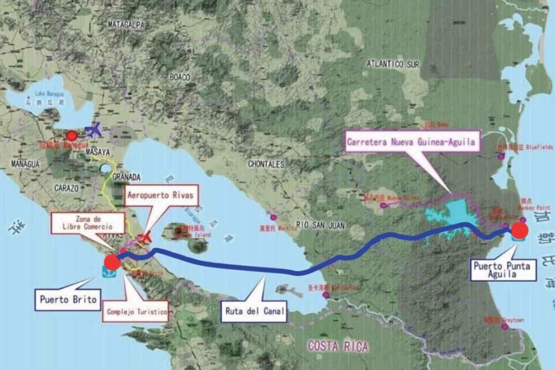 Nicaragua lanza canal de US$ 50 mil millones por el Lago Nicarágua, en América Central, para desafiar el Canal de Panamá.