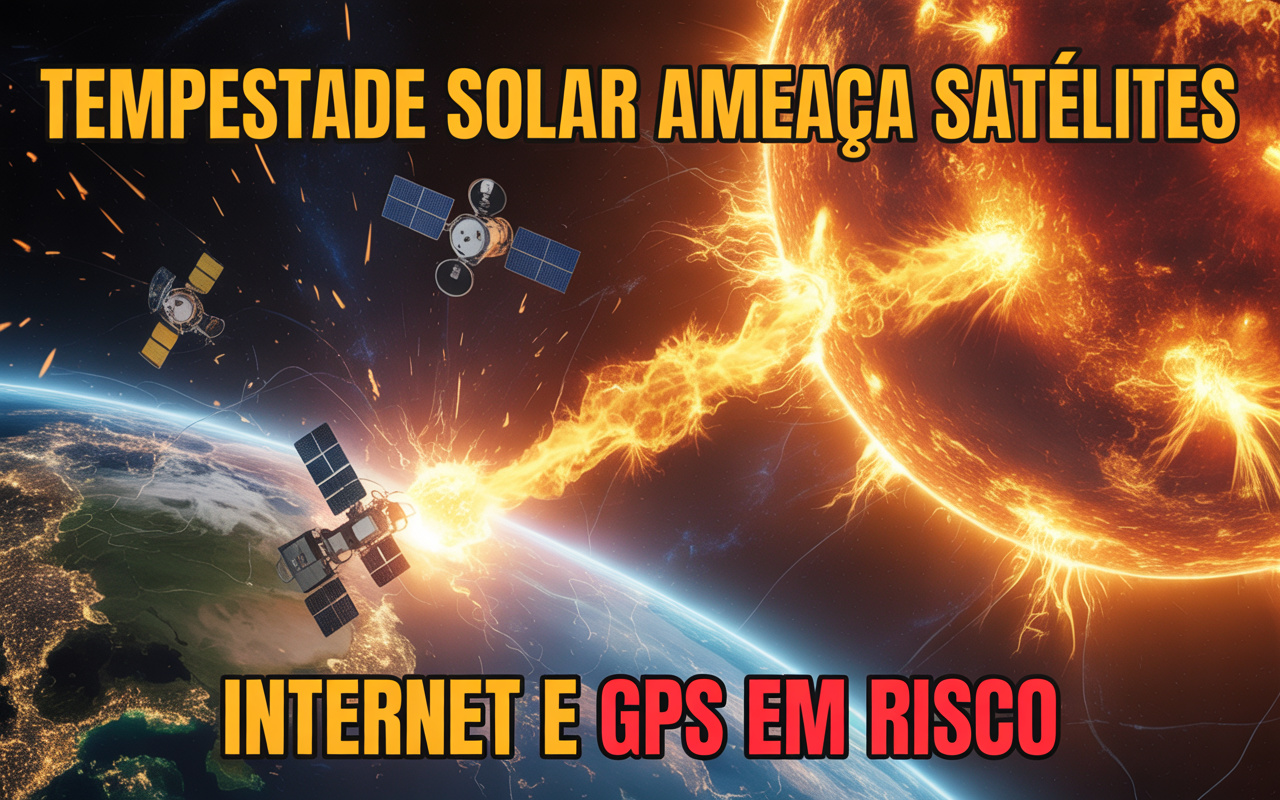 Nova pesquisa alerta que uma tempestade solar poderia desativar satélites e provocar colisões em menos de uma semana, colocando em risco serviços essenciais como internet, GPS e monitoramento climático
