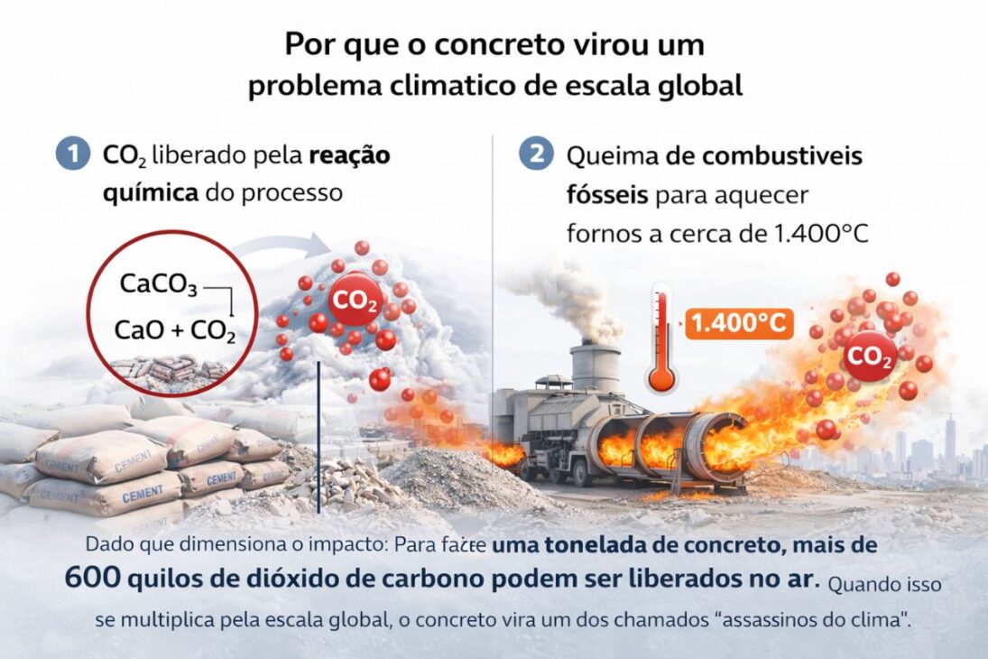 El concreto y el cemento generan emisiones de CO2; la captura de carbono y la eficiencia pueden reducir el impacto y salvar el clima.