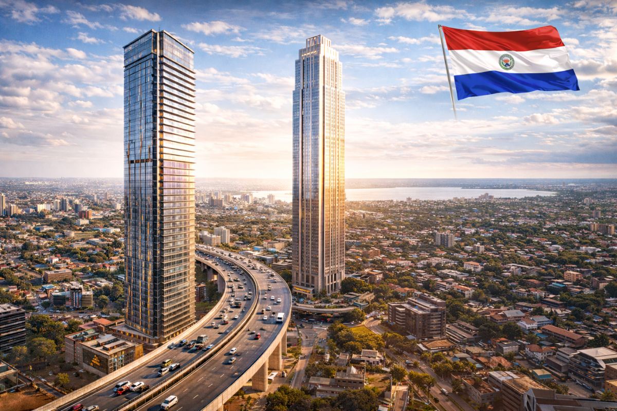 Paraguai dispara em arranha-céus Petra Tower de 44 andares já muda Assunção, Petra Imperiale de 73 vem aí para 2030 e abre chance real de investir imóvel fora do Brasil
