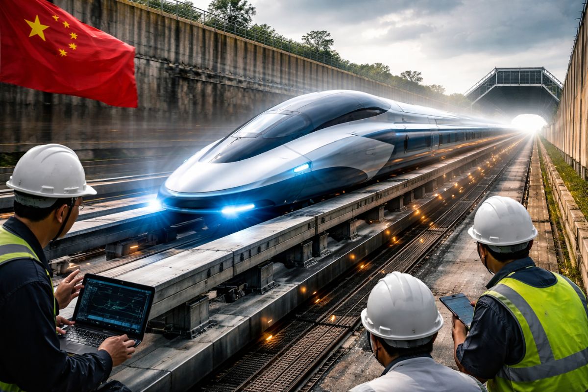 China testa trem em pista de 400 metros e reforça a aposta em levitação magnética supercondutora, com aceleração até 700 km/h em 2 segundos, enquanto desafios de energia e controle indicam o que ainda separa o laboratório da operação real.