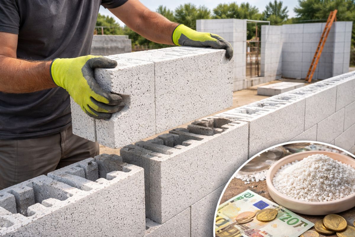 blocos de perlita com clique prometem isolamento térmico e parede em 24 horas na Europa, mas custo em euros e matéria prima dificultam a viabilidade no Brasil.