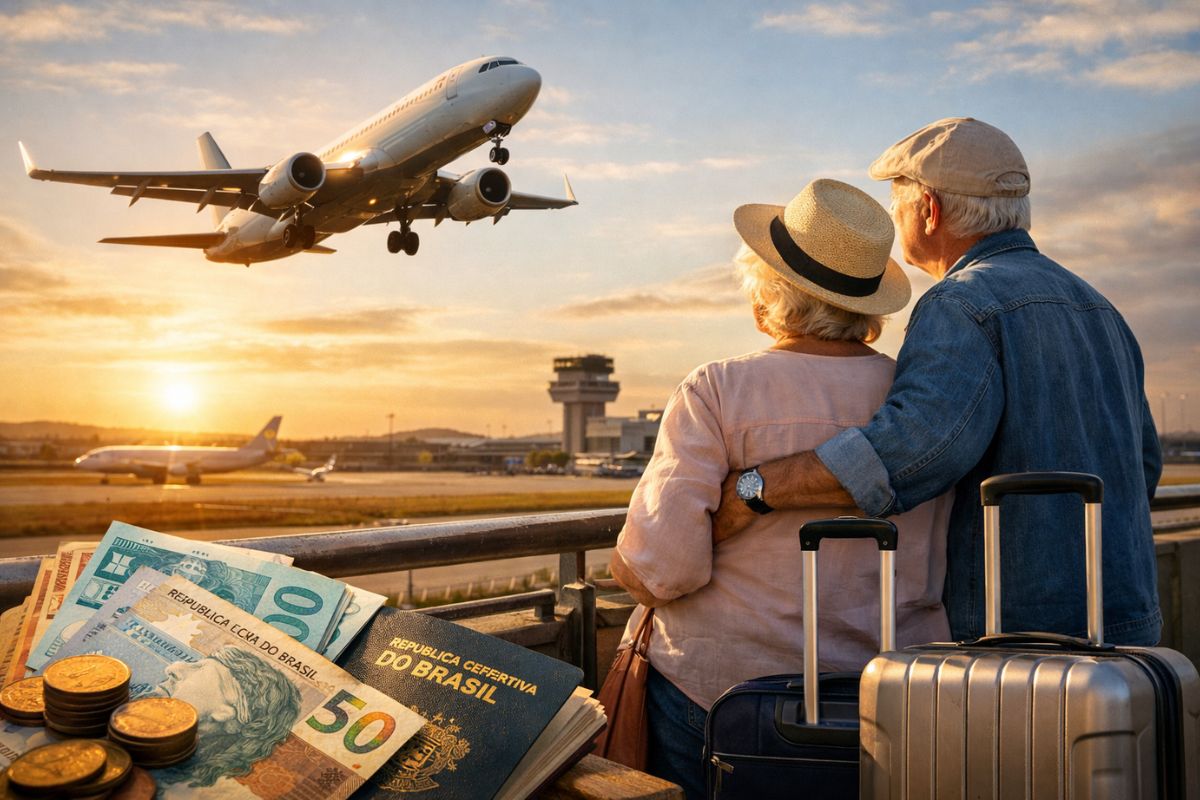 Passagem de avião no Voa Brasil para aposentados do INSS via gov.br usa poltronas vazias e libera até dois bilhetes por ano.