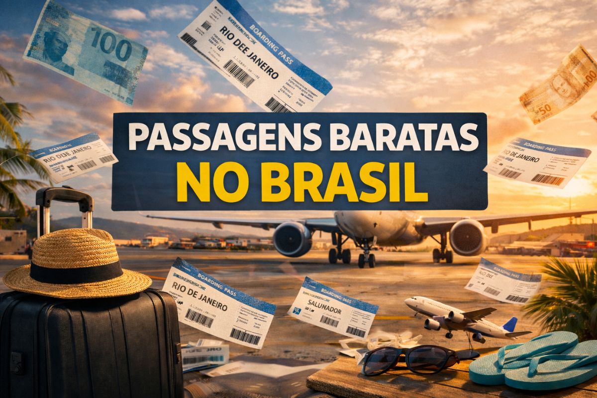 Passagens aéreas e preços em queda no Brasil: voos e turismo em alta em 2025, com dados de tarifa média, faixas abaixo de R$ 500 e o que muda no planejamento de viagem.