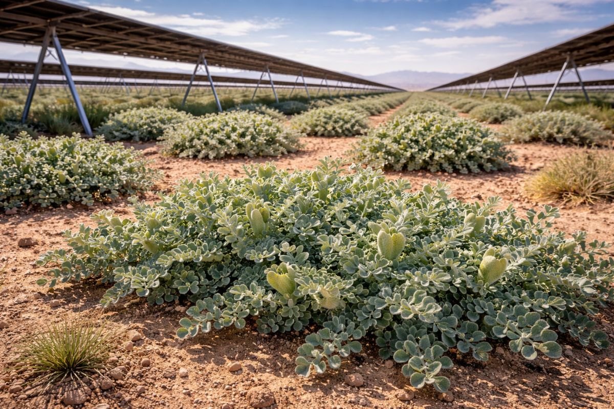 Planta rara se multiplica oito vezes em usina solar no deserto de Nevada e prova que ecovoltaica funciona painéis geram energia, criam sombra, mantêm umidade