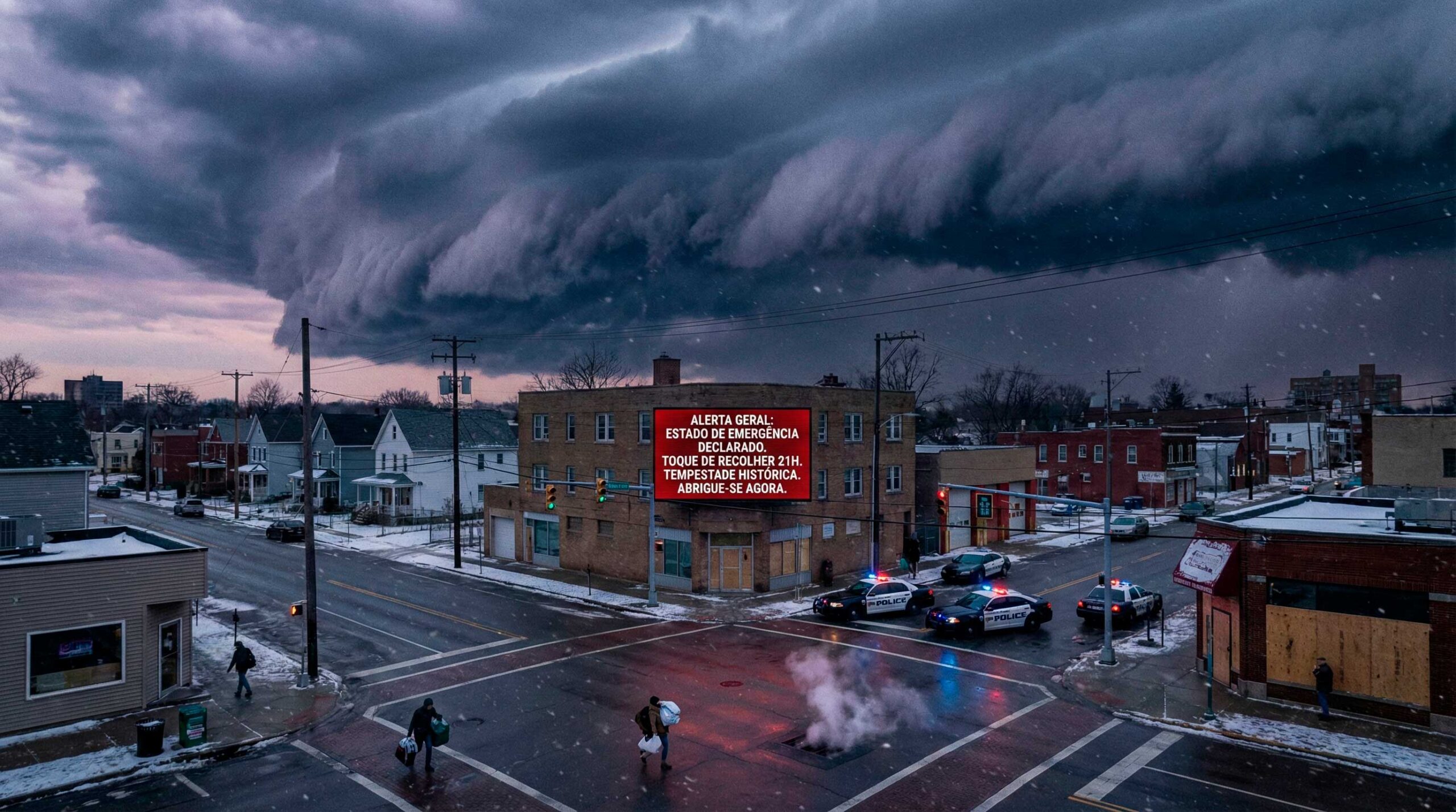 Prefeitura decreta toque de recolher diante da chegada de tempestade magnitude rara, fecha ruas, pontes e escolas em Nova York, diante de nevasca histórica prevista com até 70 cm e ventos intensos