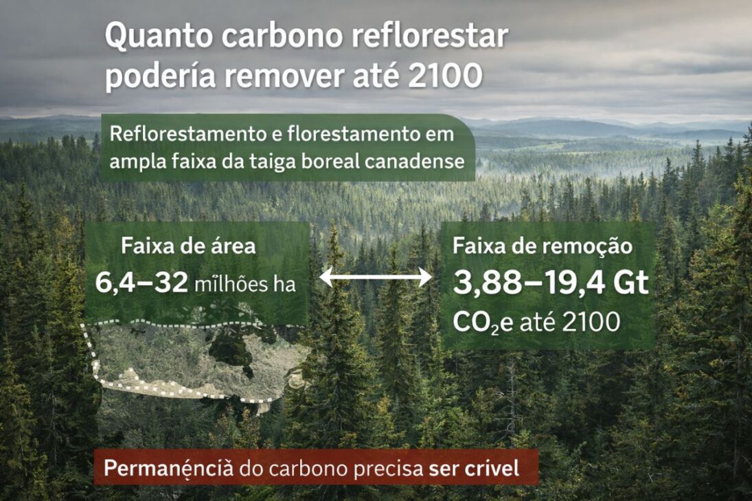 Reforestar la frontera boreal de Canadá, en el bosque boreal, busca la remoción de carbono; los incendios forestales determinan si el saldo climático será positivo.