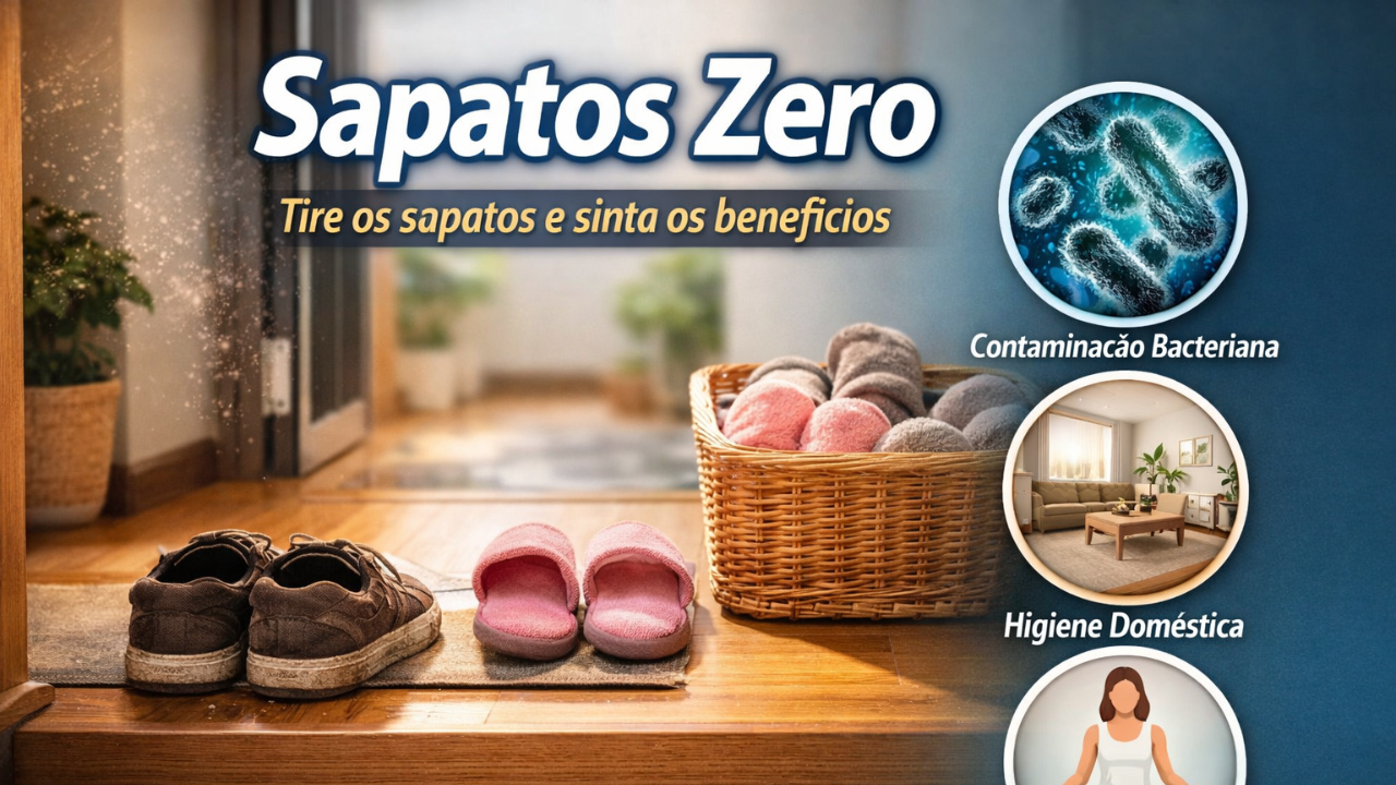 Descubra que tirar os sapatos ao chegar em casa reduz a contaminação bacteriana e reforça a higiene doméstica.