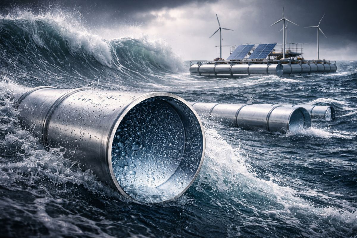 tubos de alumínio com superhidrofobicidade prendem bolhas de ar, segundo testes da University of Rochester, e podem sustentar plataformas para energia das ondas no oceano mesmo após danos, com dúvidas sobre escala e resistência no mar aberto.