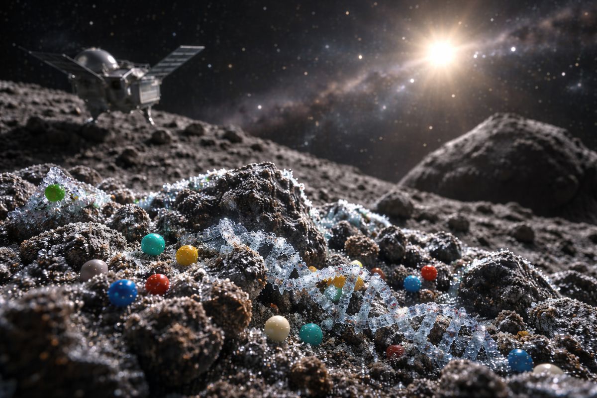Sempre achamos que a vida nasceu em poças quentes, mas poeira do asteroide Bennu prova que aminoácidos e blocos de DNA surgem congelados no espaço, sob radiação (1)