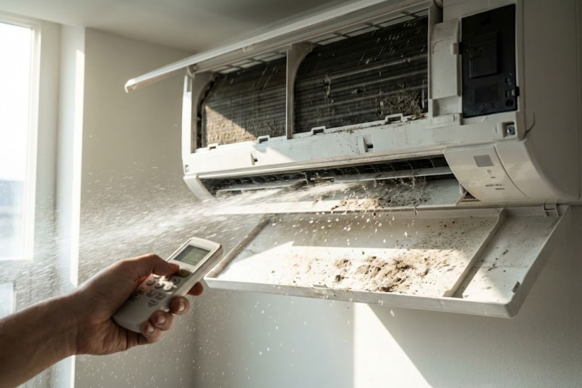 Ar-condicionado com autolimpeza pelo controle remoto reduz umidade e mofo após desligar e melhora higiene do aparelho em uso diário