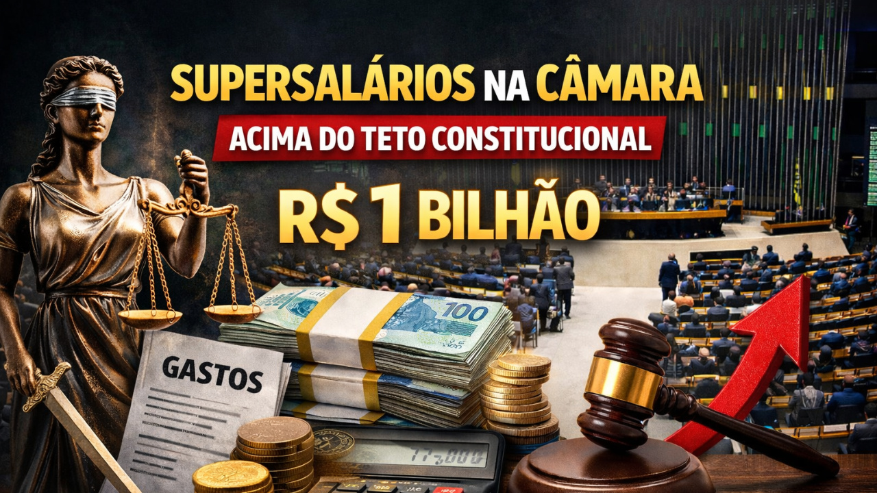 Câmara dos Deputados aprova supersalários acima do teto constitucional, com impacto fiscal bilionário e críticas à reforma administrativa.