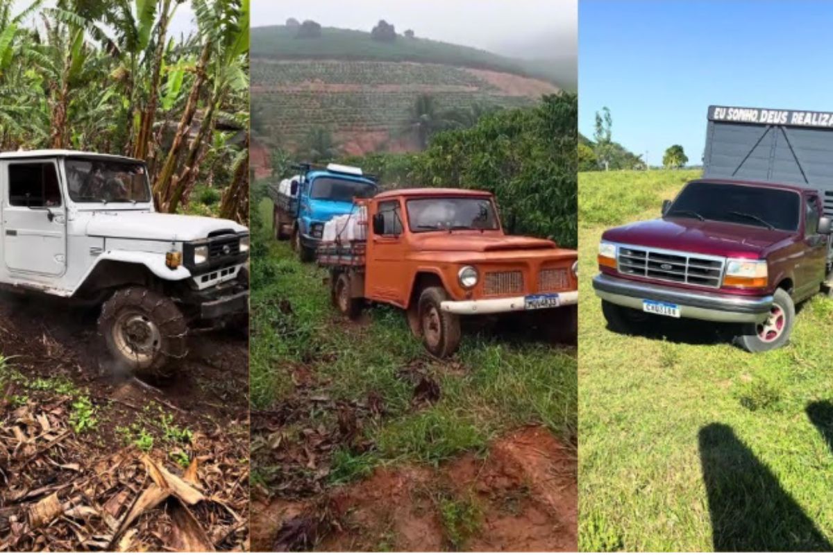 Toyota Bandeirante, F75, F1000, D20 e até Fiat Uno os carros raiz da roça que encaram barro, lida pesada, puxam de tudo e fazem Hilux moderna sofrer feio na fazenda (6)