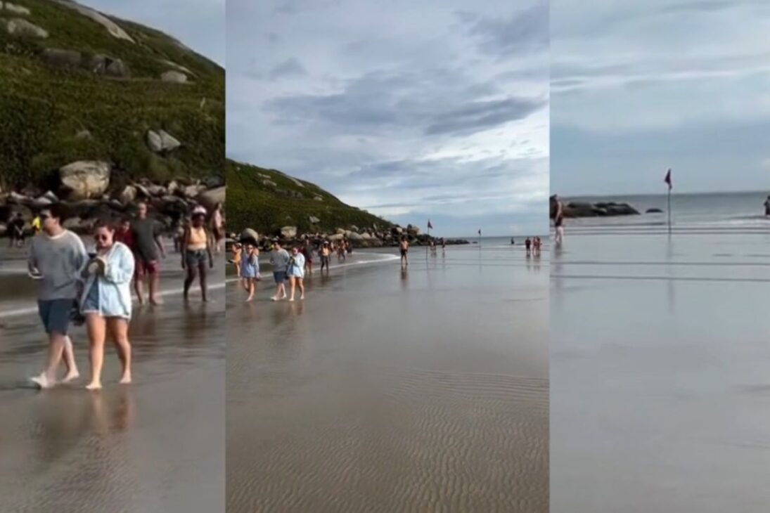 Playa de la Vila en Imbituba sorprende con banco de arena que acerca la Isla de Santana de Dentro; oceanógrafa alerta que mayor ondulación puede reabrir canal de retorno y transformar la travesía en riesgo.