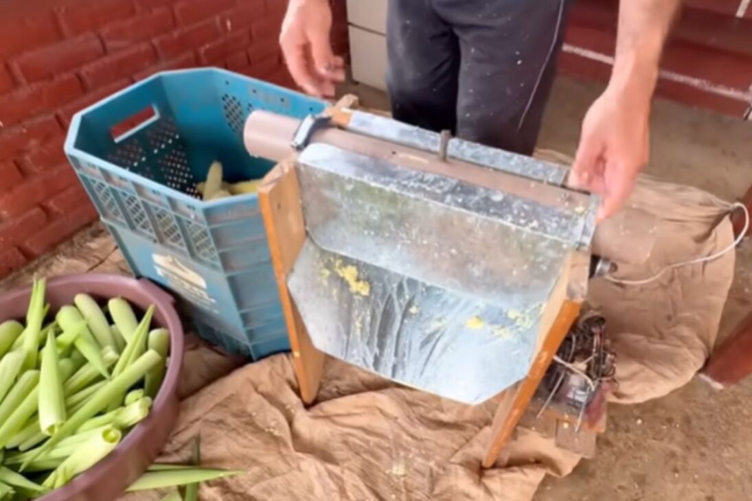Productor rural transforma cosecha de maíz con rallador de maíz casero e invenciones caseras para hacer pamonha de maíz más rápido.