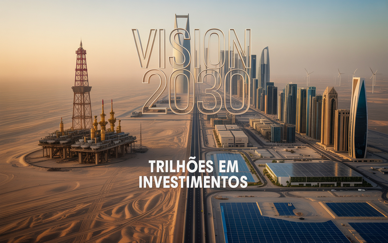 Com centenas de bilhões de dólares em projetos do Vision 2030, megacidades como NEOM, expansão industrial e investimentos do fundo soberano, a Arábia Saudita tenta abandonar o petróleo e redesenhar sua economia até o fim da década