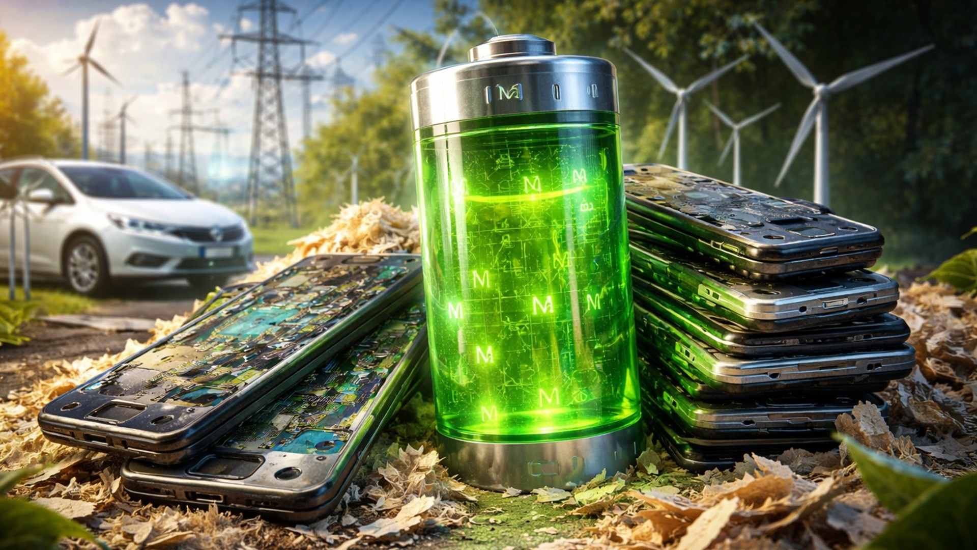 Método reaproveita telefones antigos e lignina para criar bateria de íon-sódio com alta capacidade e foco em energia sustentável.