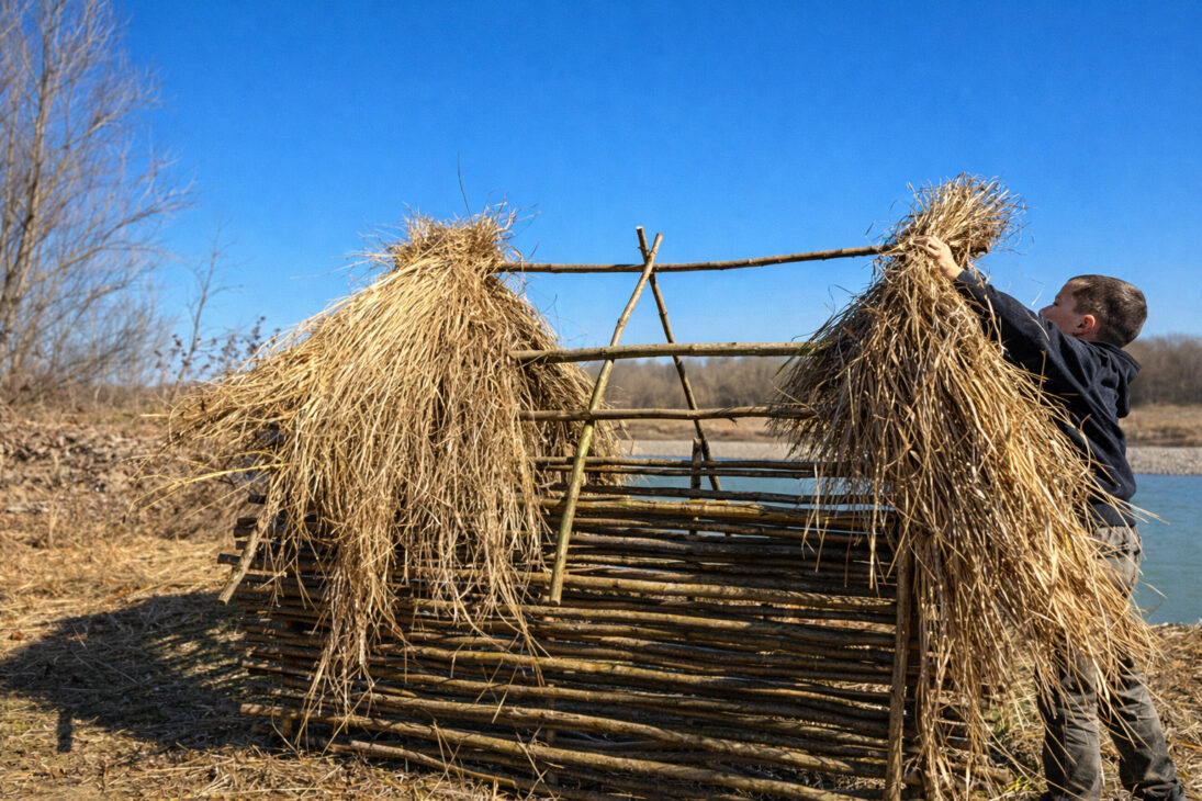 cabaña hecha por chico de 12 años
