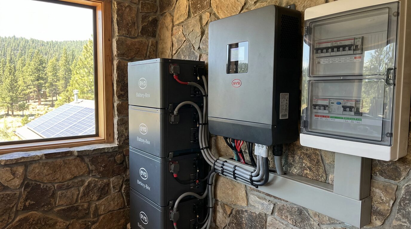 Casa off grid com bateria da BYD, promessa que seduz o bolso e a autonomia mas só entrega confiabilidade quando o sistema nasce estacionário e bem integrado