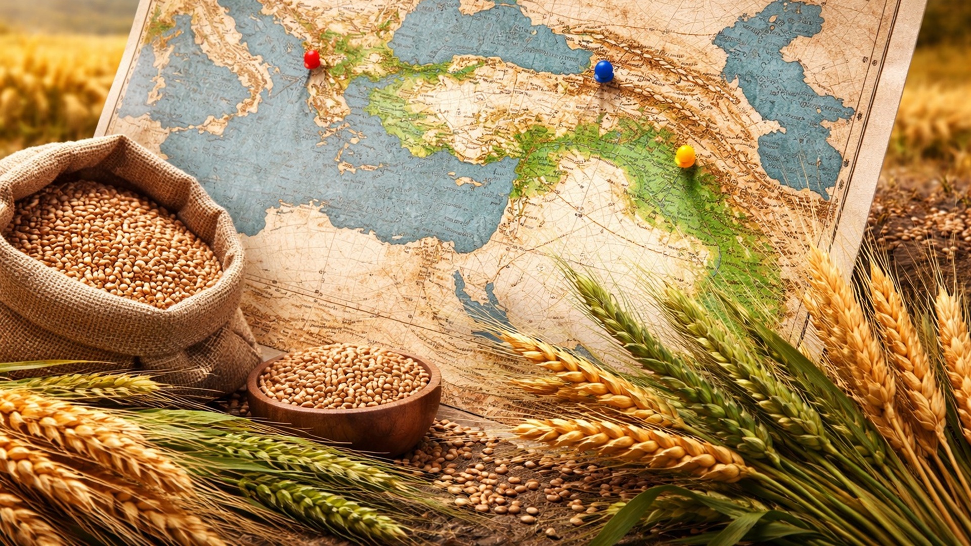 Estudo reconstrói onde trigo, cevada e centeio cresciam há 12.000 anos e aponta concentração no Levante mediterrâneo.