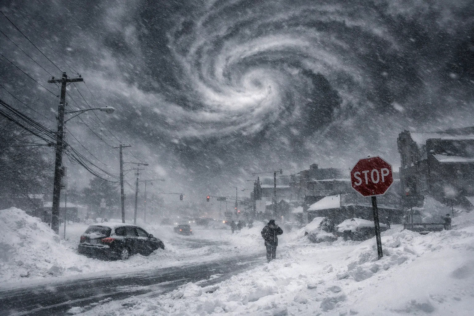 Ciclone bomba provoca nevasca intensa e ventos fortes no leste dos Estados Unidos durante o inverno