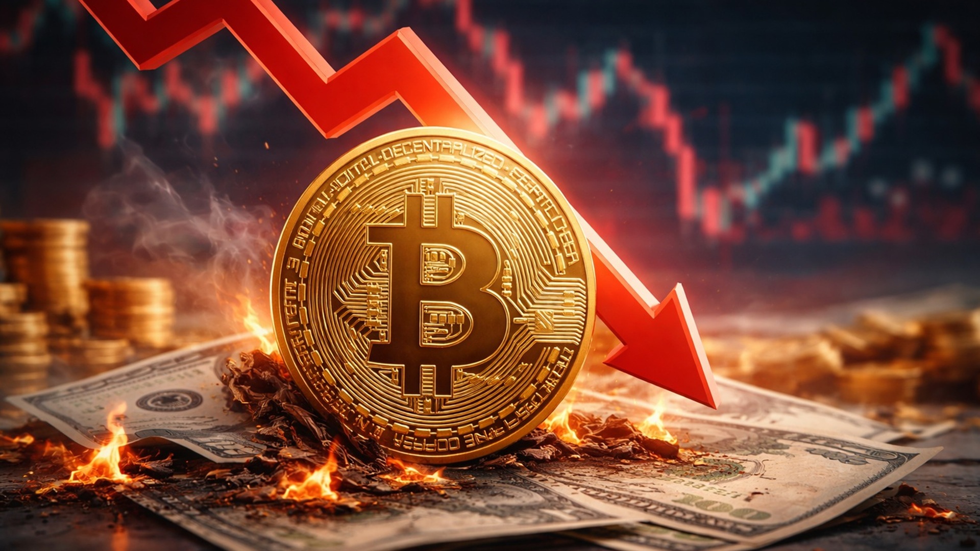 Queda das criptomoedas acelera com bitcoin em forte baixa, saída de investidores e migração para ouro e ativos considerados seguros.