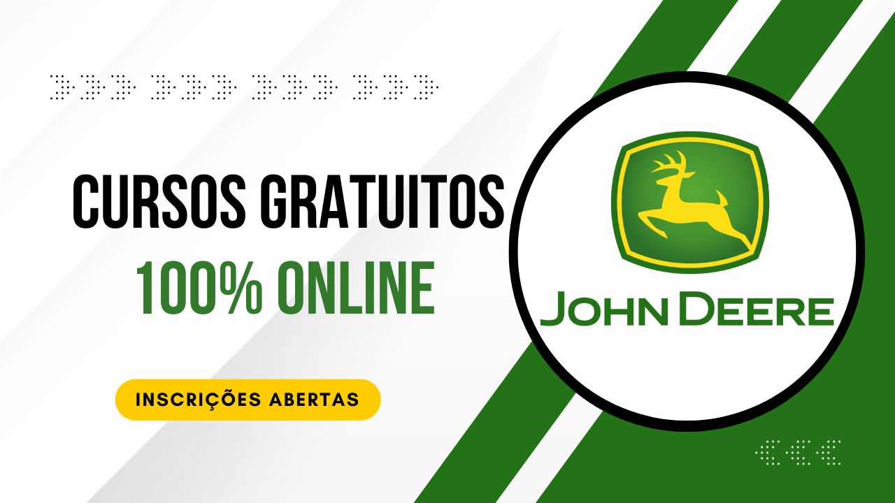 A John Deere possui uma plataforma com cursos gratuitos online em agricultura, máquinas pesadas e gestão rural. Veja como se inscrever e quais cursos estão disponíveis.