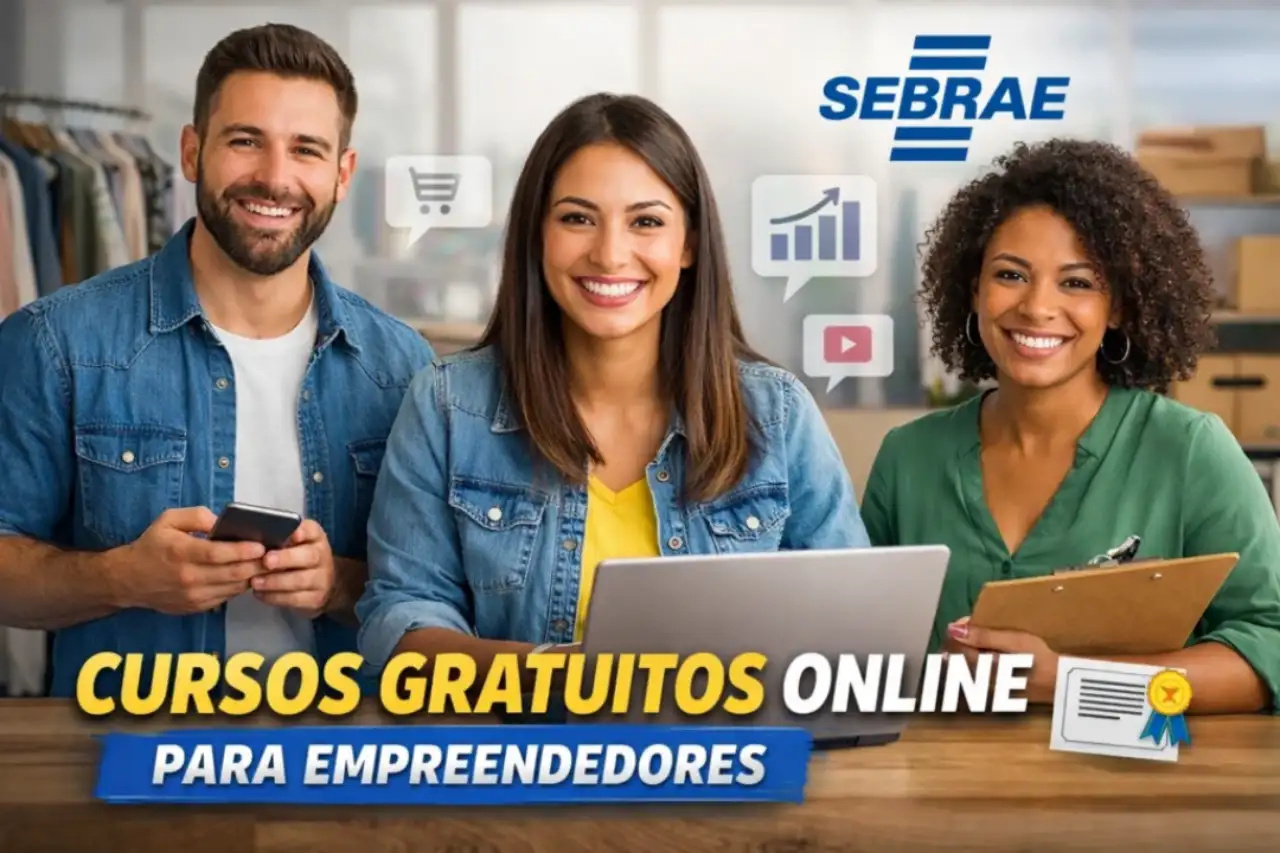 Sebrae libera milhares de vagas em cursos gratuitos online com certificado para empreendedores de todo o Brasil que desejam vender mais, melhorar atendimento, dominar o marketing digital e ter sucesso nos negócios